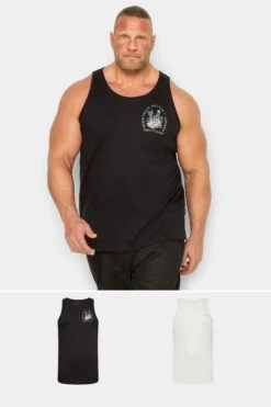 BadRhino Big & Tall 2 PACK Navy Blue & White 'Death Valley' Vests