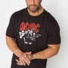 D555 Big & Tall Black ACDC Print T-Shirt
