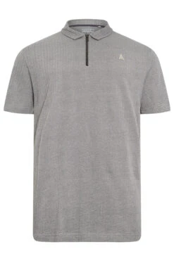 STUDIO A Big & Tall Grey Zip Neck Polo Shirt -Urban Fitwear Sales 546ec651 af87 43 208504 X