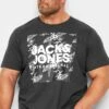 JACK & JONES Big & Tall Black Tropical Logo Print T-Shirt