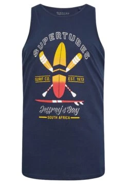BadRhino Big & Tall Navy Blue 'Supertubes' Slogan Vest Top 5 BadRhino Big & Tall Navy Blue 'Supertubes' Slogan Vest Top -Urban Fitwear Sales 5ac437ea ca48 4e 207932 X