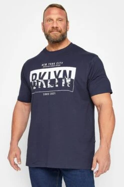 KAM Big & Tall Blue & Black 2 Pack Slogan Printed T-Shirts -Urban Fitwear Sales 5c61188e ba1d 40 208442 B