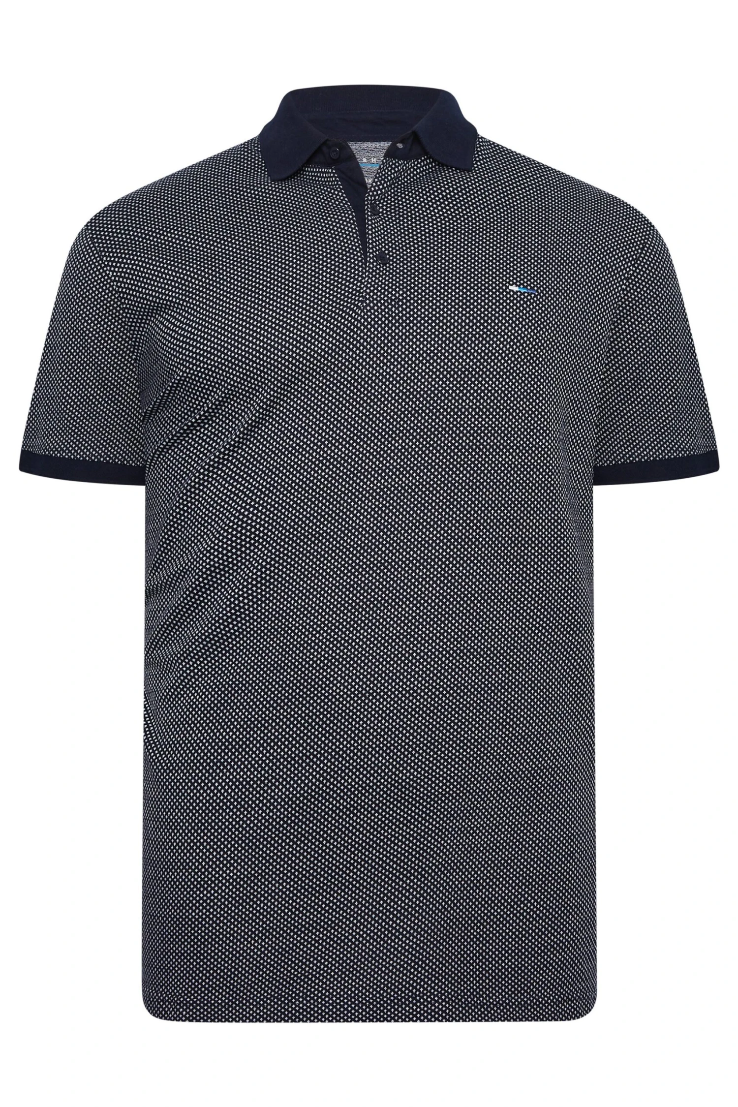 BadRhino Bad & Tall Navy Geometric Polo Shirt 3 BadRhino Bad & Tall Navy Geometric Polo Shirt - Image 3