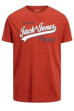 JACK & JONES Big & Tall Orange Logo Slogan T-Shirt -Urban Fitwear Sales 5dd035fe 98b8 4f 208161 X