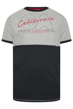 D555 Big & Tall Grey California Cut & Sew T-Shirt -Urban Fitwear Sales 5f1403af 5259 48 207578 X