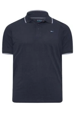 BadRhino Big & Tall Navy Blue/Black/Burgundy Red 3 Pack Tipped Polo Shirts -Urban Fitwear Sales 5f28f8eb 8520 43 203793 X