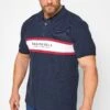 RAGING BULL Big & Tall Navy Blue Cut & Sew Polo Shirt