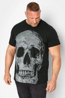 BadRhino Big & Tall Black Large Skull T-Shirt