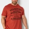 Jack & Jones Big & Tall Red 'Standard' Slogan T-Shirt