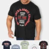 JACK & JONES Big & Tall 5 PACK Black & Blue Logo Printed T-Shirts