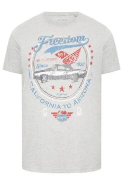BadRhino Big & Tall Grey 'Freedom' Slogan Car Print T-Shirt 5 BadRhino Big & Tall Grey 'Freedom' Slogan Car Print T-Shirt -Urban Fitwear Sales 6706e5db 1b17 4d 207973 X