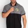 BadRhino Big & Tall Black Crest Zip Polo Shirt