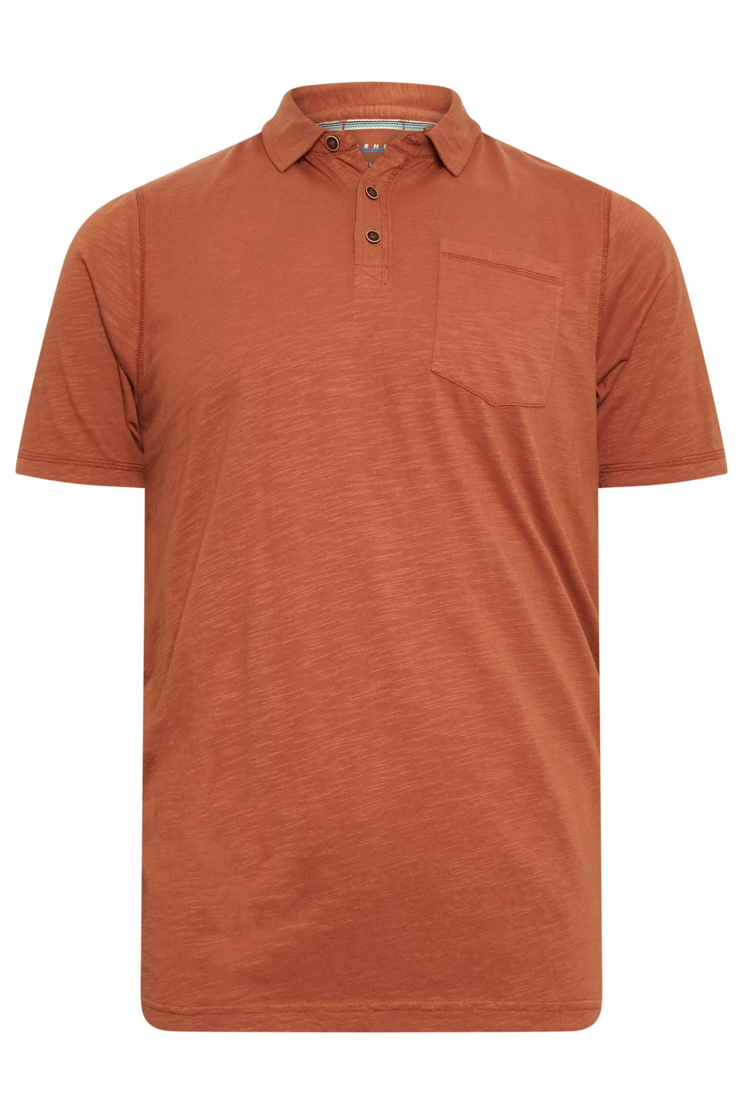 BadRhino Big & Tall Pecan Brown Slub Polo Shirt 2 BadRhino Big & Tall Pecan Brown Slub Polo Shirt - Image 2