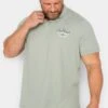 JACK & JONES Big & Tall Light Grey Logo Print Polo Shirt