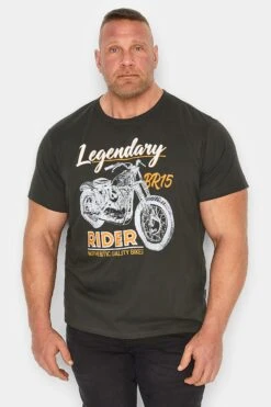BadRhino Big & Tall Grey Legendary Biker T-Shirt
