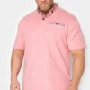 KAM Big & Tall Pink Premium Contrast Collar Polo Shirt
