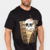 JACK & JONES Big & Tall Black Ice Cream Skull Print T-Shirt