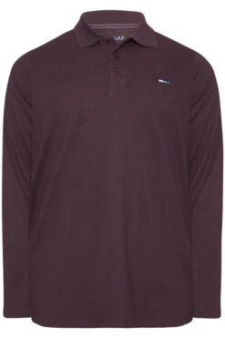 BadRhino Big & Tall Burgundy Red Long Sleeve Core Polo Shirt -Urban Fitwear Sales 70c59aee d5c2 4f 203790 XR