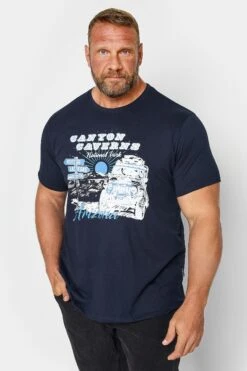 BadRhino Big & Tall Navy Blue 'Canyon Caverns' T-Shirt