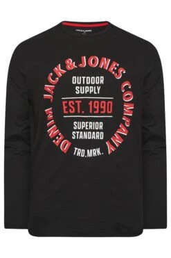 JACK & JONES Big & Tall Black Printed Long Sleeve T-Shirt 5 JACK & JONES Big & Tall Black Printed Long Sleeve T-Shirt -Urban Fitwear Sales 7485e77a a6ca 41 207325 X