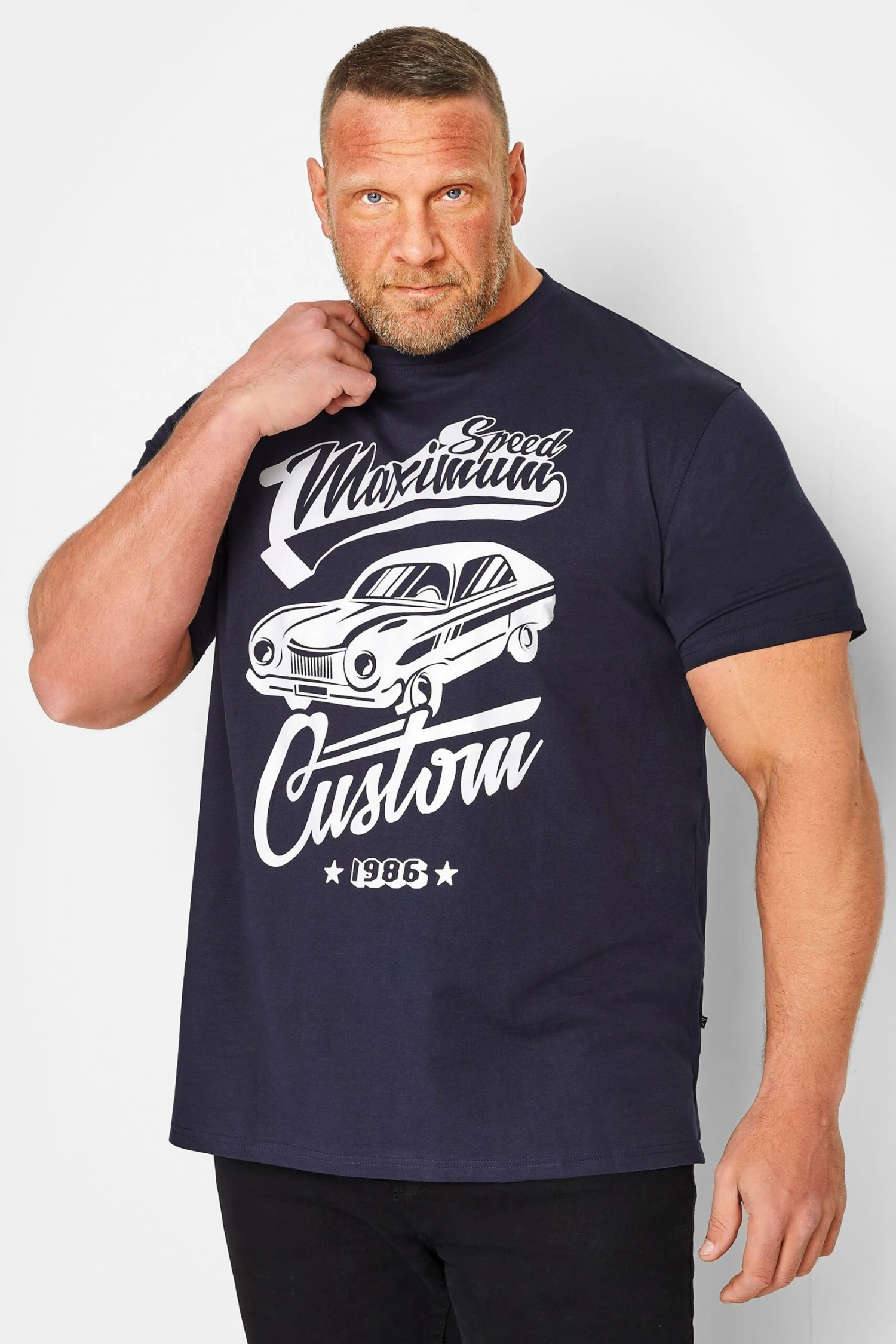 KAM Big & Tall 2 PACK Grey & Navy Blue Aviation Printed T-Shirts 2 KAM Big & Tall 2 PACK Grey & Navy Blue Aviation Printed T-Shirts - Image 2