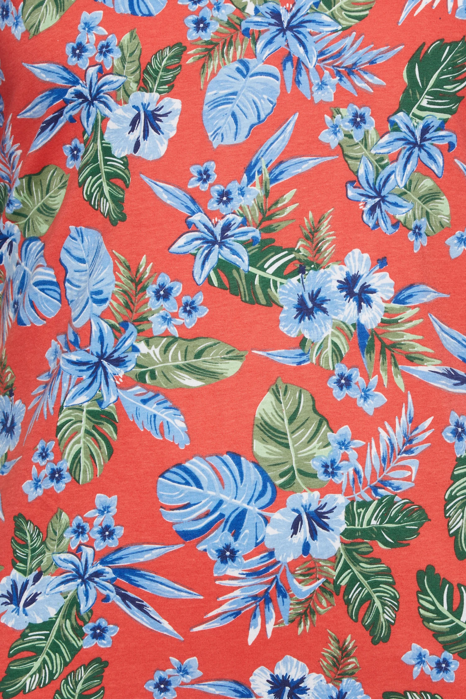 BadRhino Big & Tall Red Tropical Print T-Shirt 2 BadRhino Big & Tall Red Tropical Print T-Shirt - Image 2