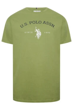 U.S. POLO ASSN. Big & Tall Khaki Green Graphic Logo T-Shirt -Urban Fitwear Sales 7831f60b 337f 46 207892 X