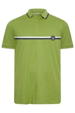 LAMBRETTA Big & Tall Green Stripe Polo Shirt -Urban Fitwear Sales 79189647 3641 42 207828 X