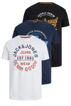JACK & JONES Big & Tall 3 PACK White Logo T-Shirts -Urban Fitwear Sales 7aff6cb2 6cef 40 208231 XS