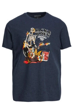 JACK & JONES Big & Tall Navy Blue Skeleton Guitar Print T-Shirt -Urban Fitwear Sales 7cd40d04 c3d5 41 207844 X