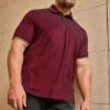 BadRhino Big & Tall Red Birdseye Polo Shirt