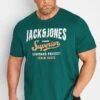 JACK & JONES Big & Tall Dark Green Superior Logo T-Shirt