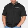 KAM Big & Tall Black Premium Contrast Collar Polo Shirt