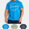 JACK & JONES Big & Tall 3 PACK Blue & Grey Logo Printed T-Shirts