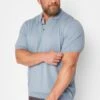 JACK & JONES PREMIUM Big & Tall Light Blue Knitted Polo Shirt