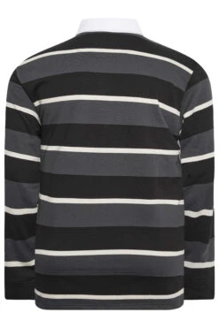 KAM Big & Tall Charcoal Grey Striped Long Sleeve Rugby Shirt 5 KAM Big & Tall Charcoal Grey Striped Long Sleeve Rugby Shirt -Urban Fitwear Sales 870f7cfa aa21 4a 208452 Y