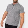 STUDIO A Big & Tall Grey Zip Neck Polo Shirt