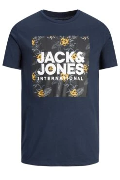 JACK & JONES Big & Tall Navy Blue Tropical Logo Print T-Shirt 3 JACK & JONES Big & Tall Navy Blue Tropical Logo Print T-Shirt -Urban Fitwear Sales 875924f7 bc94 40 208284 X
