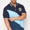 BadRhino Big & Tall Dark & Light Blue Stripe Polo Shirt