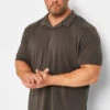 JACK & JONES PREMIUM Big & Tall Brown Revere Collar Polo Shirt