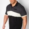 BadRhino Big & Tall Black Baseball Stripe Polo Shirt