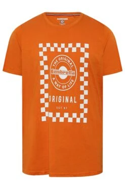 LAMBRETTA Big & Tall Orange Checkerboard Print T-Shirt 5 LAMBRETTA Big & Tall Orange Checkerboard Print T-Shirt -Urban Fitwear Sales 938ba58b 0330 46 206748 X
