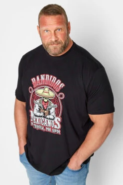 ESPIONAGE Big & Tall Black 'Mexican Bandit' Printed T-Shirt