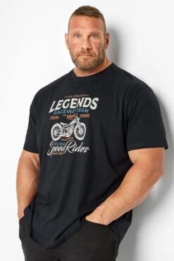 ESPIONAGE Big & Tall Navy Blue 'Legends' Graphic Print T-Shirt