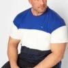 BadRhino Big & Tall Blue Colour Block T-Shirt