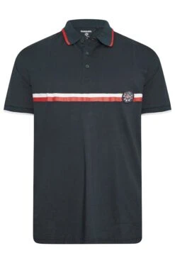 LAMBRETTA Big & Tall Navy Blue Stripe Polo Shirt -Urban Fitwear Sales 98323934 06a9 42 207827 X