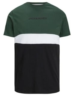 JACK & JONES Big & Tall Green Colour Block Logo T-Shirt -Urban Fitwear Sales 985de40a afd6 4b 208165 X