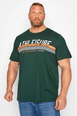 JACK & JONES Big & Tall Black Stripe 'Athleisure' Graphic Print T-Shirt