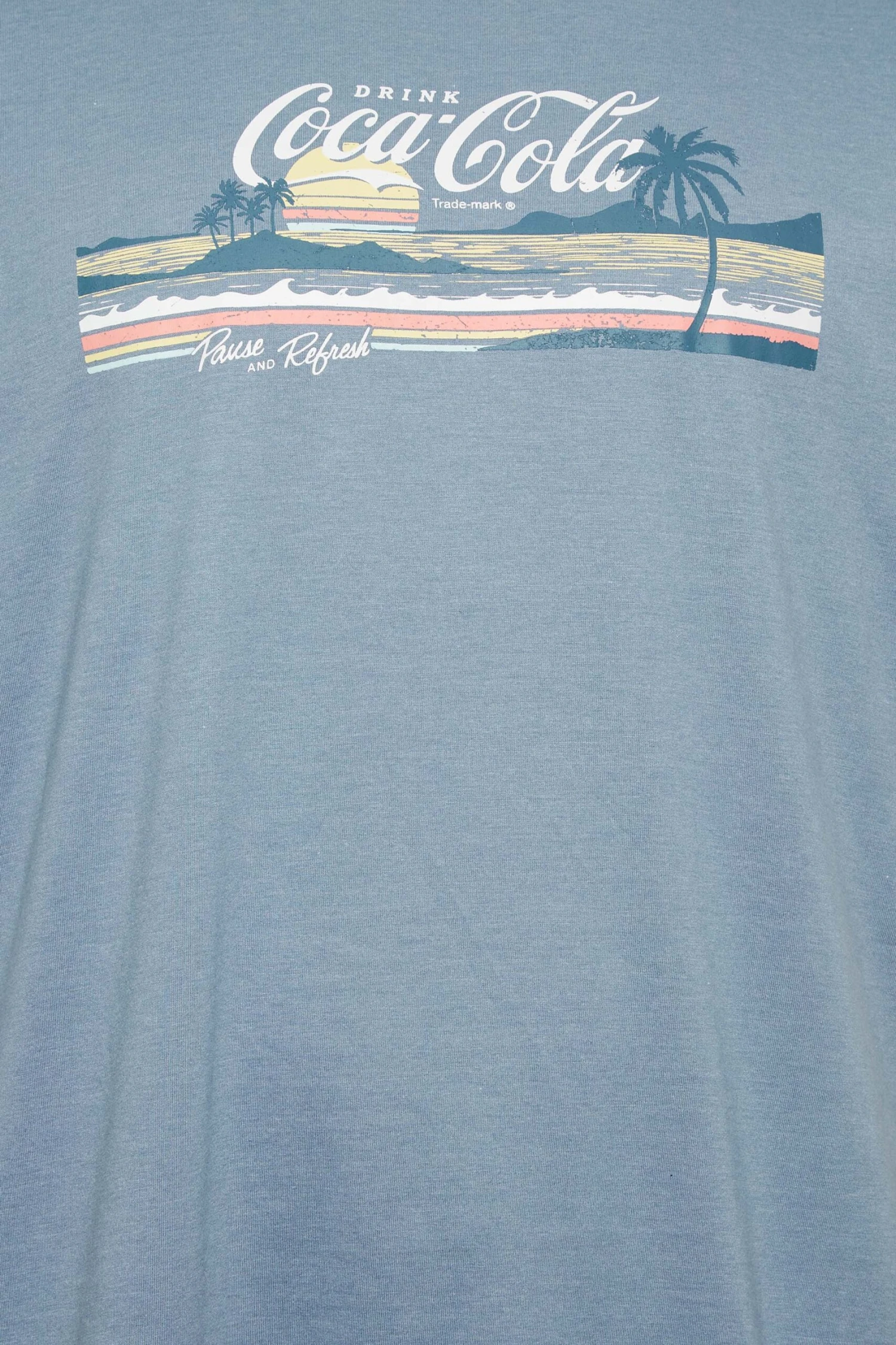 D555 Big & Tall Light Blue Official Coca Cola Print T-shirt 2 D555 Big & Tall Light Blue Official Coca Cola Print T-shirt - Image 2