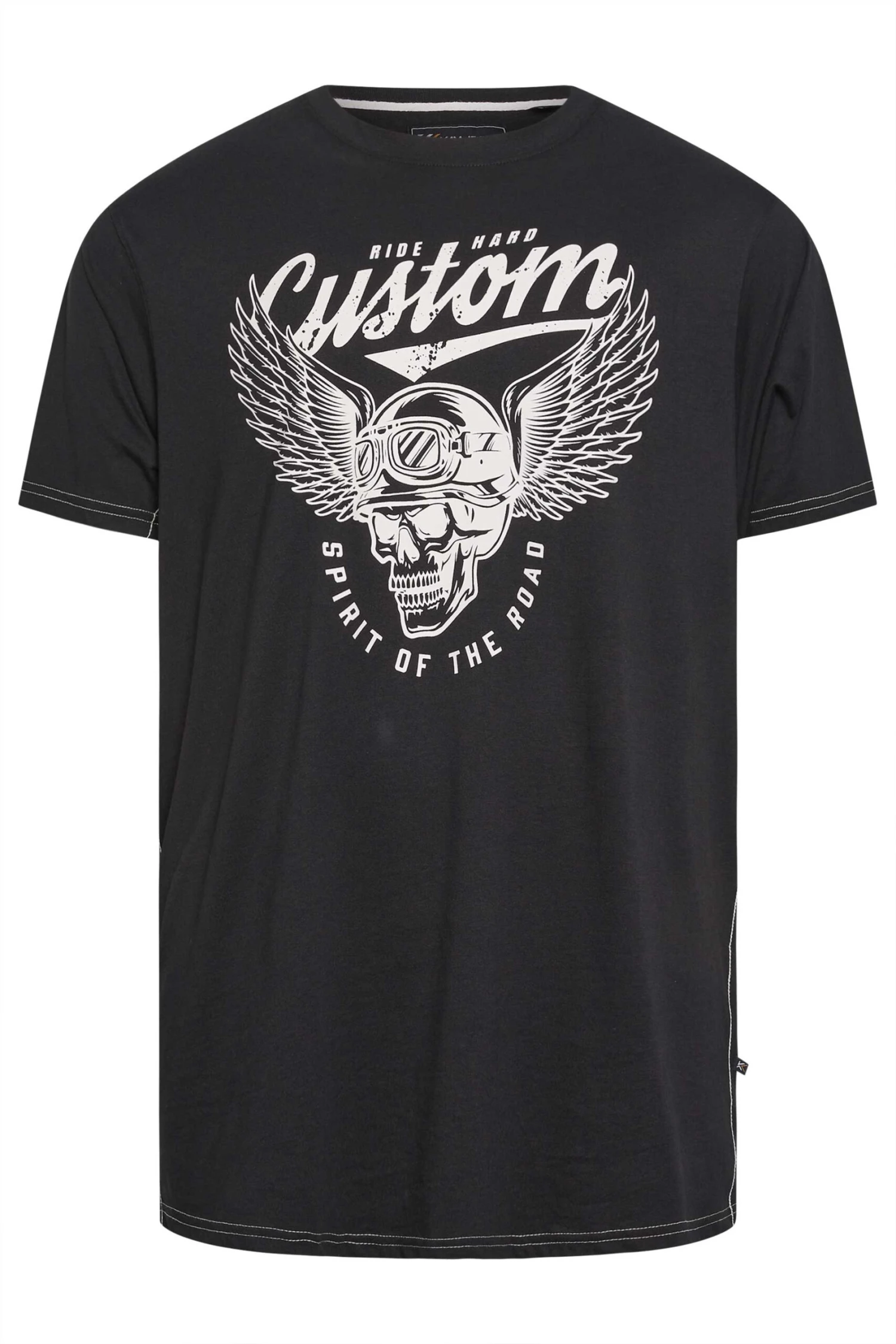 KAM Big & Tall Black Skull Print T-Shirt 3 KAM Big & Tall Black Skull Print T-Shirt - Image 3